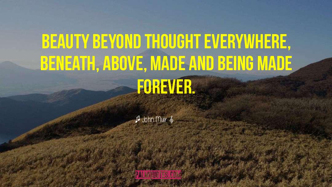 John Muir Quotes: Beauty beyond thought everywhere, beneath,