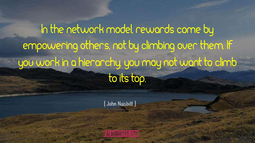 John Naisbitt Quotes: In the network model, rewards