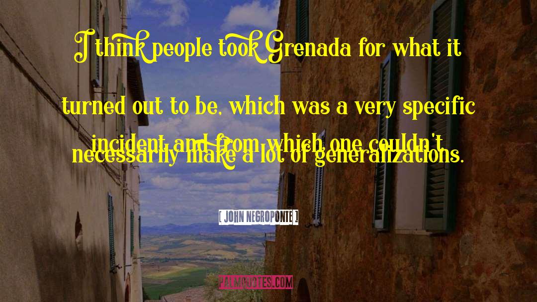 John Negroponte Quotes: I think people took Grenada