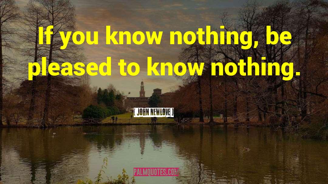 John Newlove Quotes: If you know nothing, be