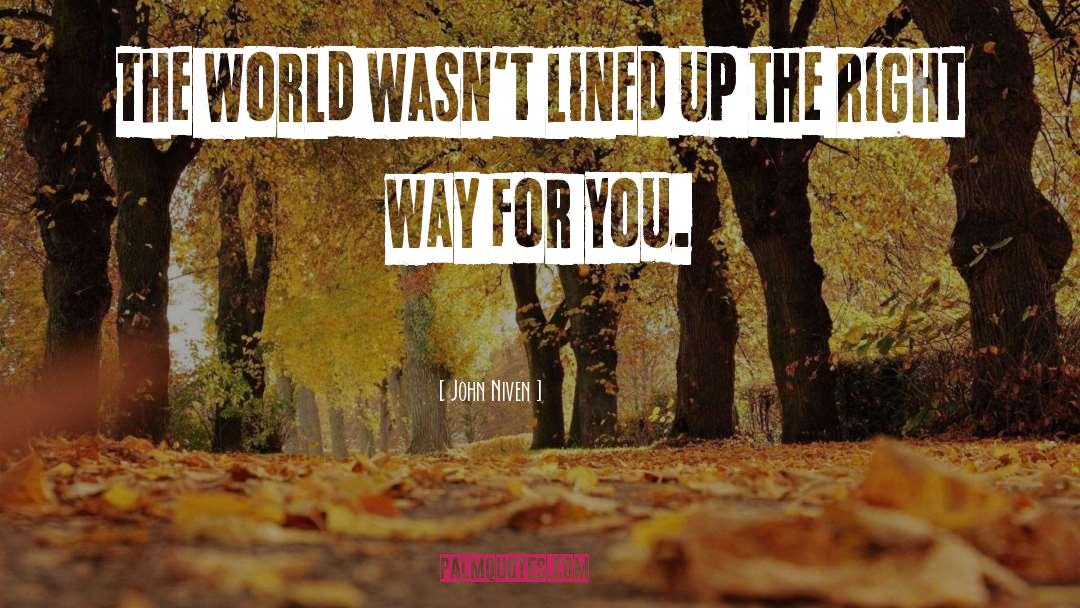 John Niven Quotes: The world wasn't lined up