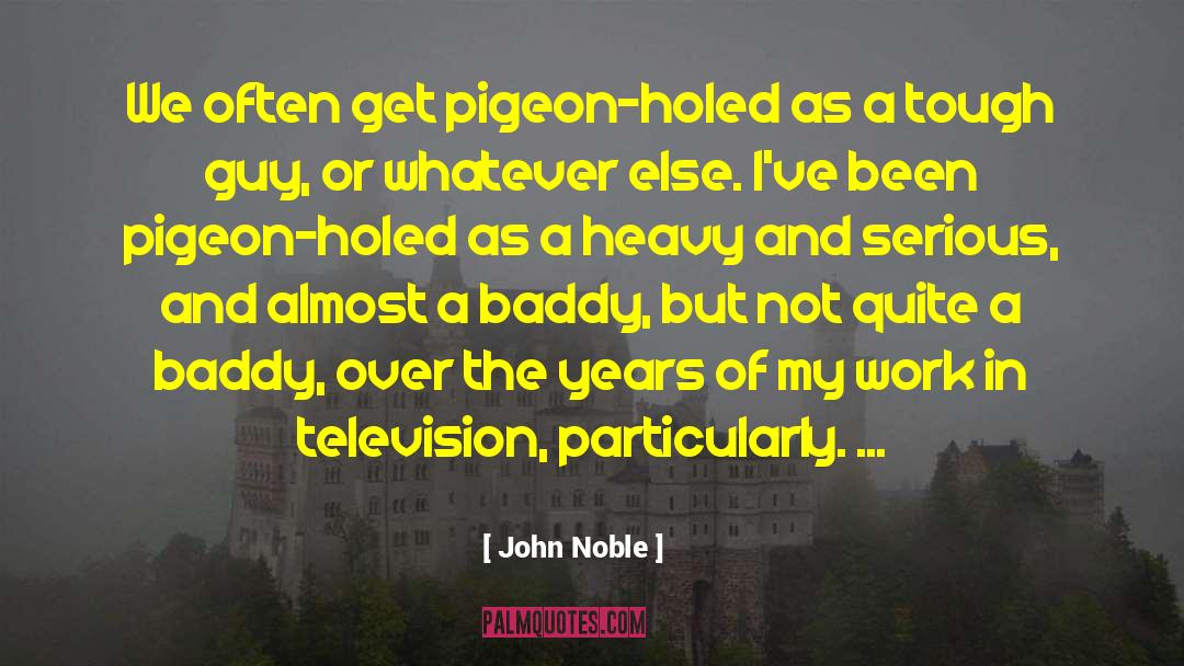 John Noble Quotes: We often get pigeon-holed as