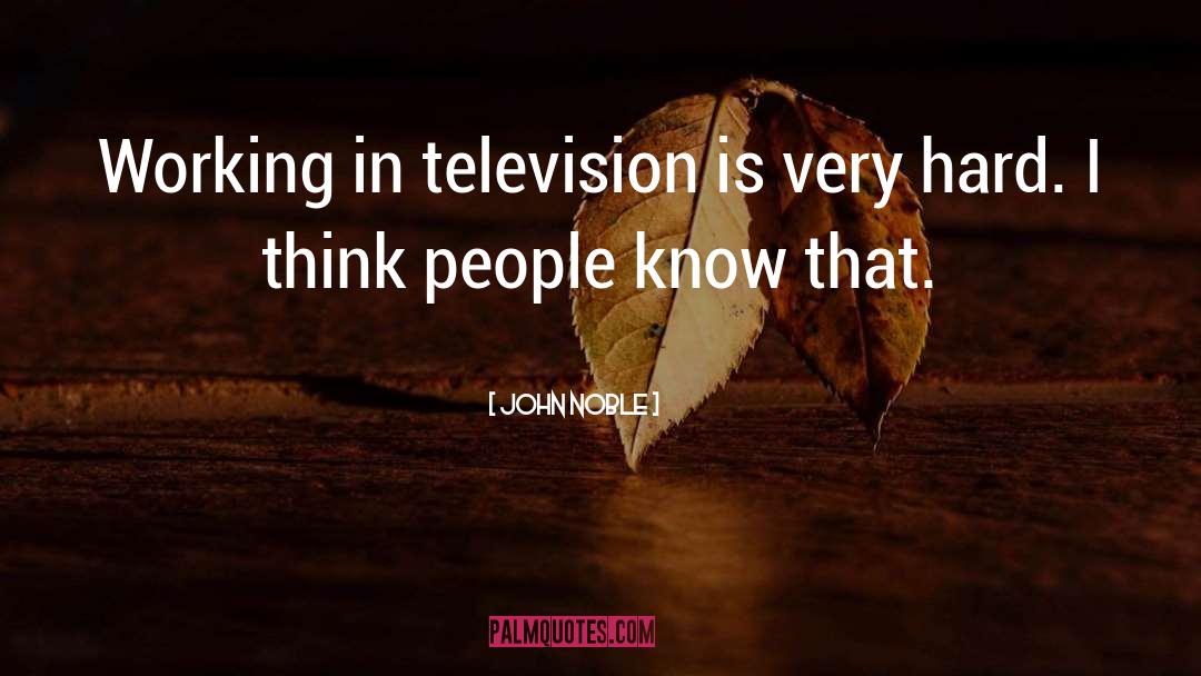 John Noble Quotes: Working in television is very