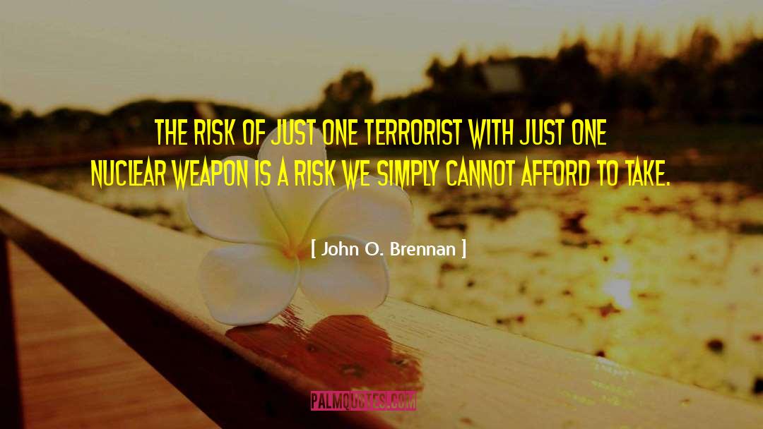 John O. Brennan Quotes: The risk of just one