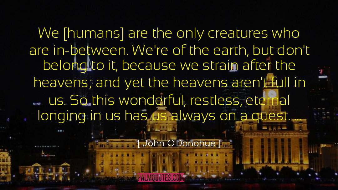 John O’Donohue Quotes: We [humans] are the only