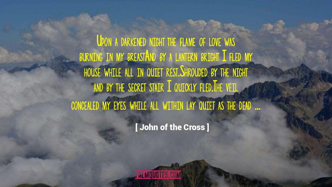 John Of The Cross Quotes: Upon a darkened night the