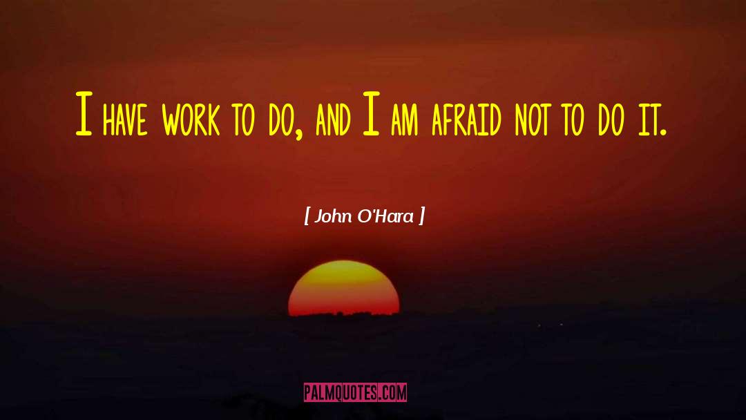 John O'Hara Quotes: I have work to do,