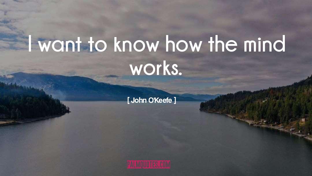 John O'Keefe Quotes: I want to know how