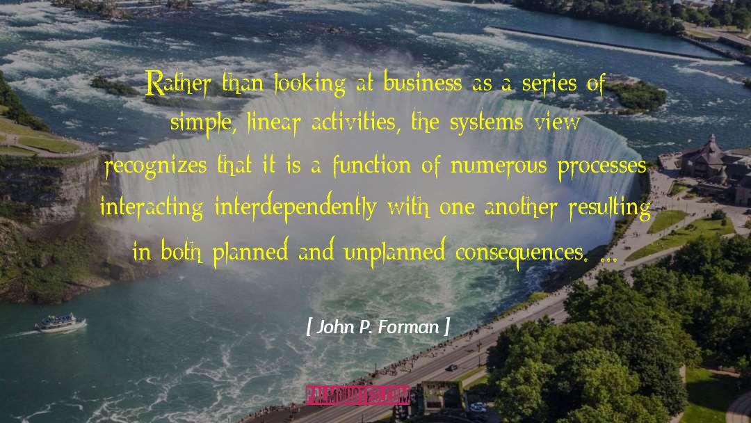 John P. Forman Quotes: Rather than looking at business
