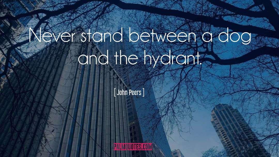 John Peers Quotes: Never stand between a dog