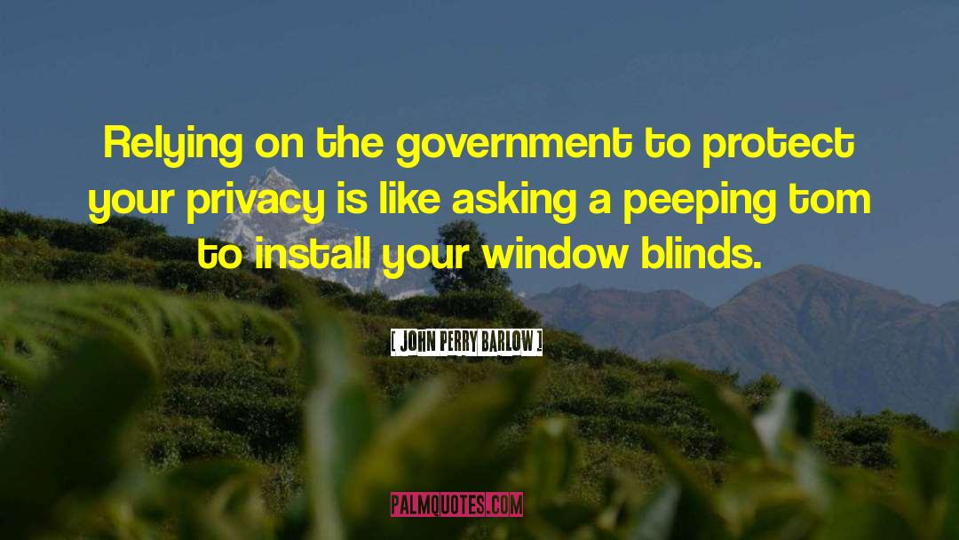 John Perry Barlow Quotes: Relying on the government to
