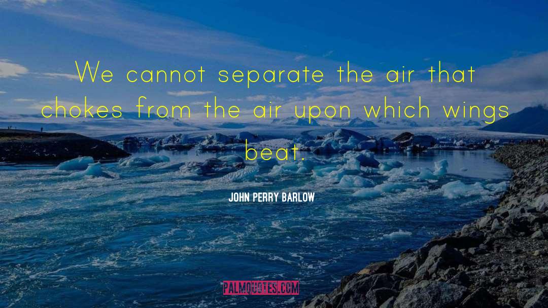 John Perry Barlow Quotes: We cannot separate the air