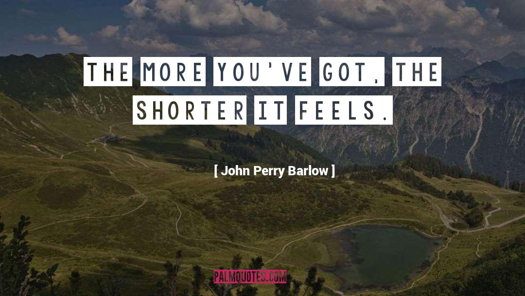 John Perry Barlow Quotes: The more you've got, the