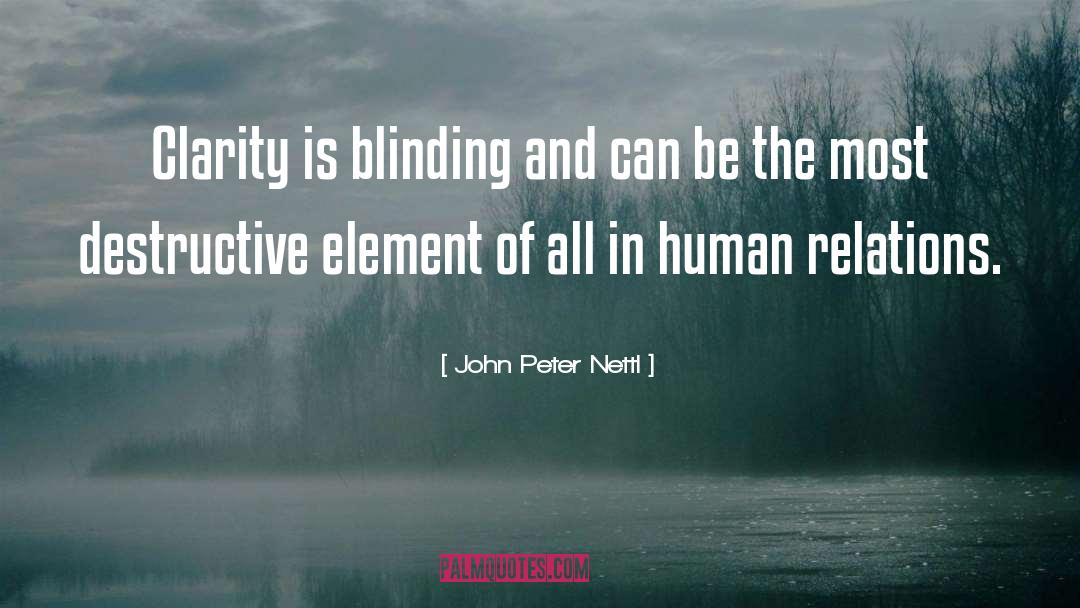 John Peter Nettl Quotes: Clarity is blinding and can