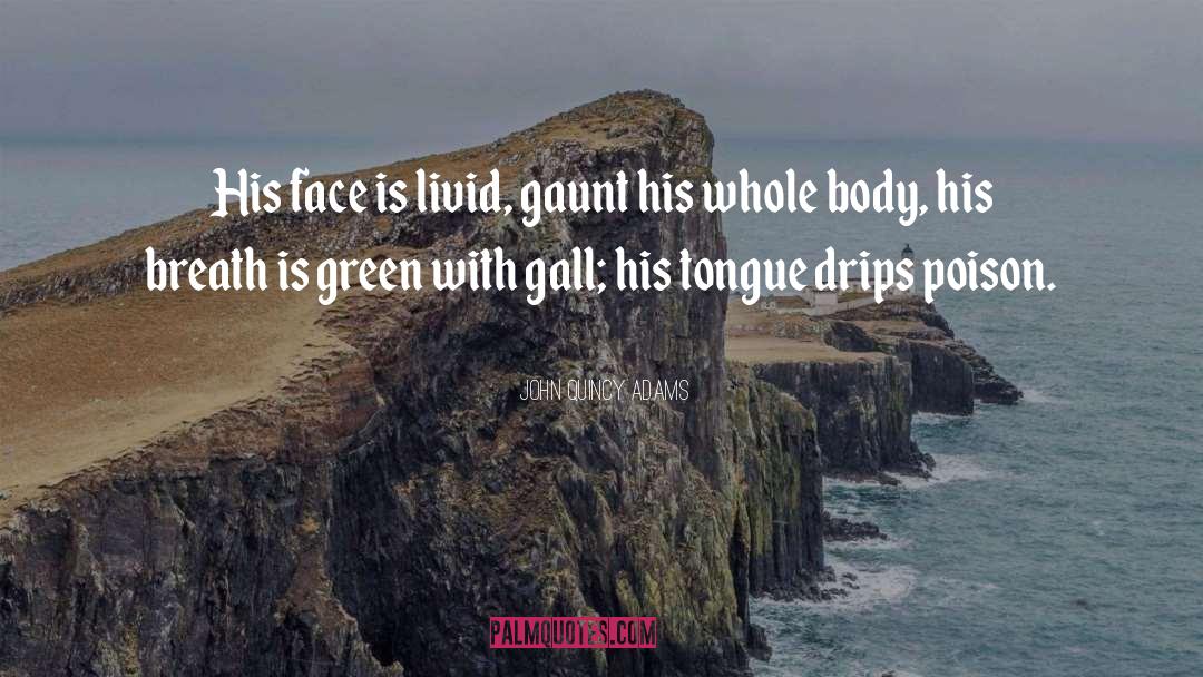 John Quincy Adams Quotes: His face is livid, gaunt