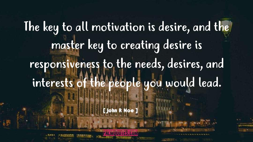 John R Noe Quotes: The key to all motivation
