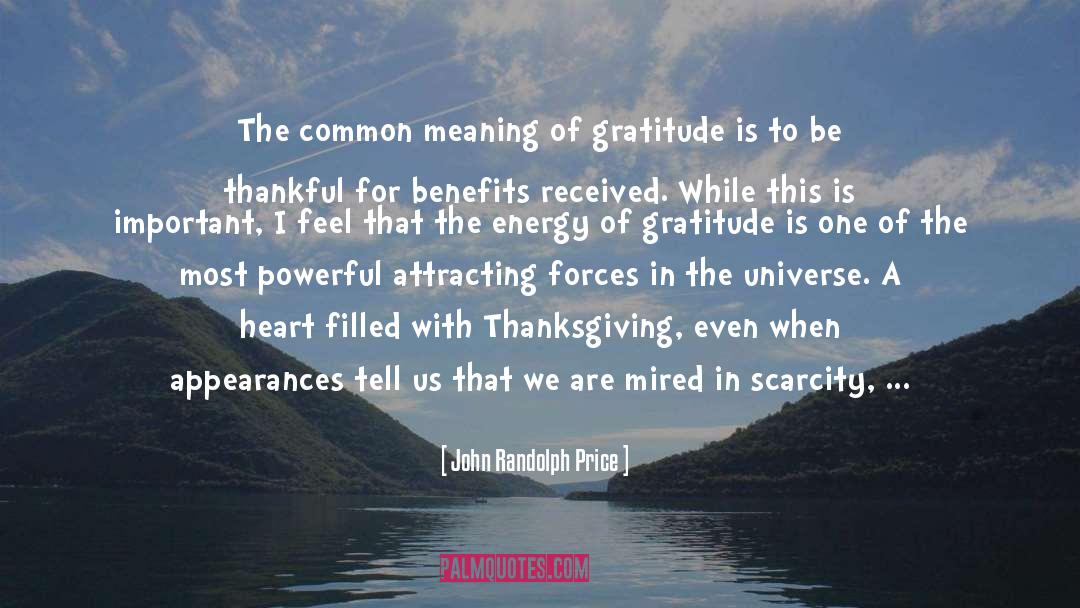 John Randolph Price Quotes: The common meaning of gratitude