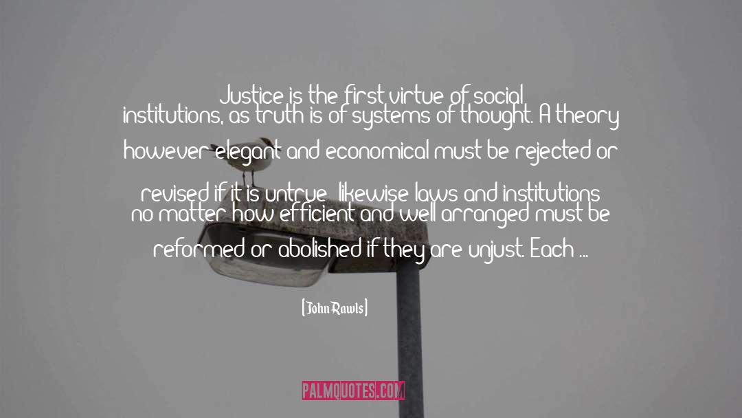 John Rawls Quotes: Justice is the first virtue