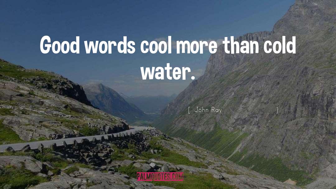 John Ray Quotes: Good words cool more than