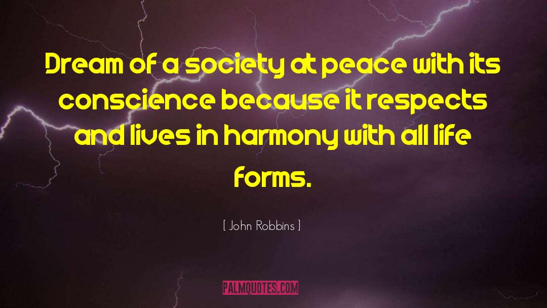John Robbins Quotes: Dream of a society at