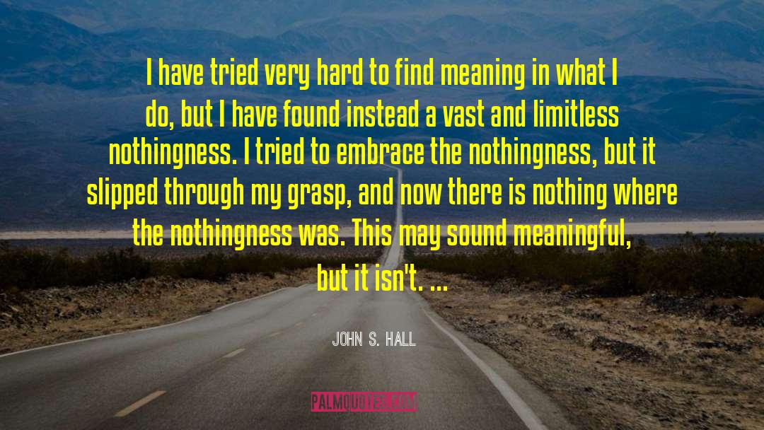 John S. Hall Quotes: I have tried very hard