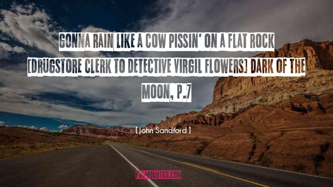 John Sandford Quotes: Gonna rain like a cow