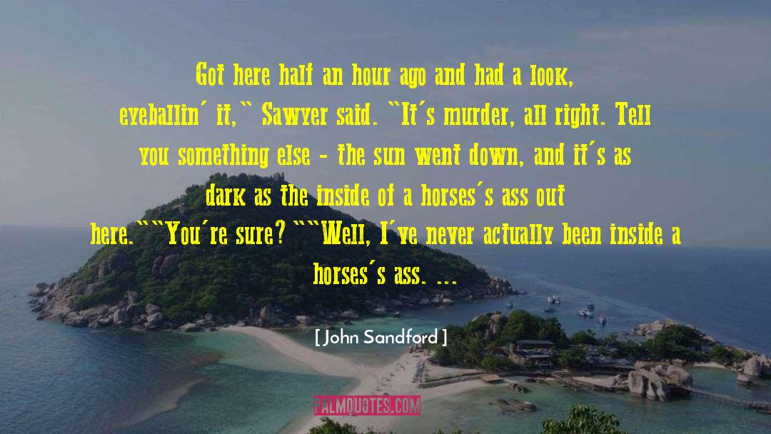 John Sandford Quotes: Got here half an hour