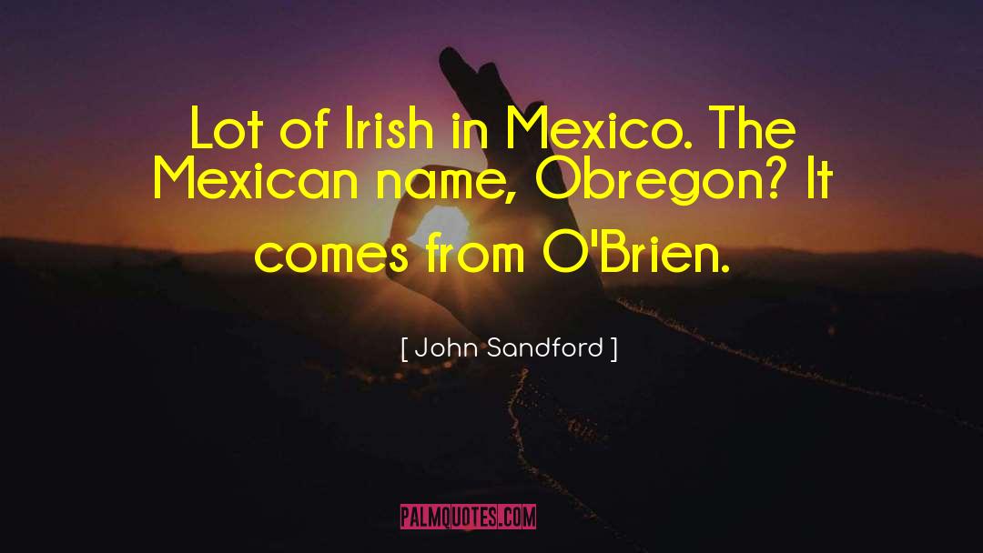 John Sandford Quotes: Lot of Irish in Mexico.