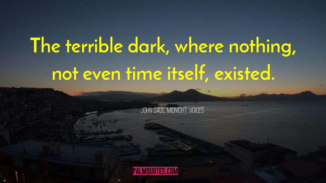 John Saul, Midnight Voices Quotes: The terrible dark, where nothing,