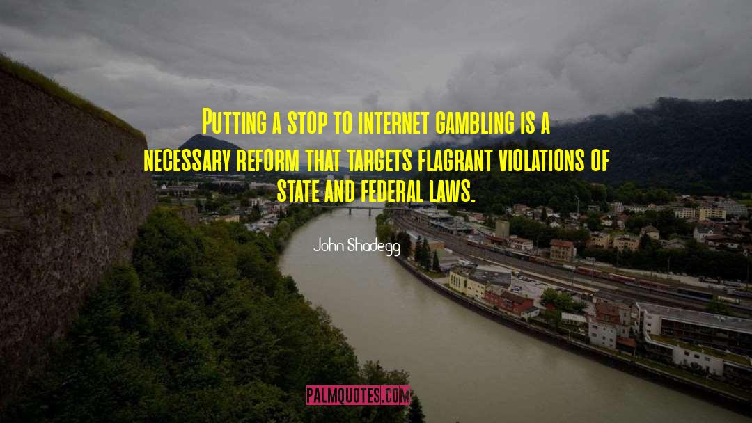 John Shadegg Quotes: Putting a stop to internet