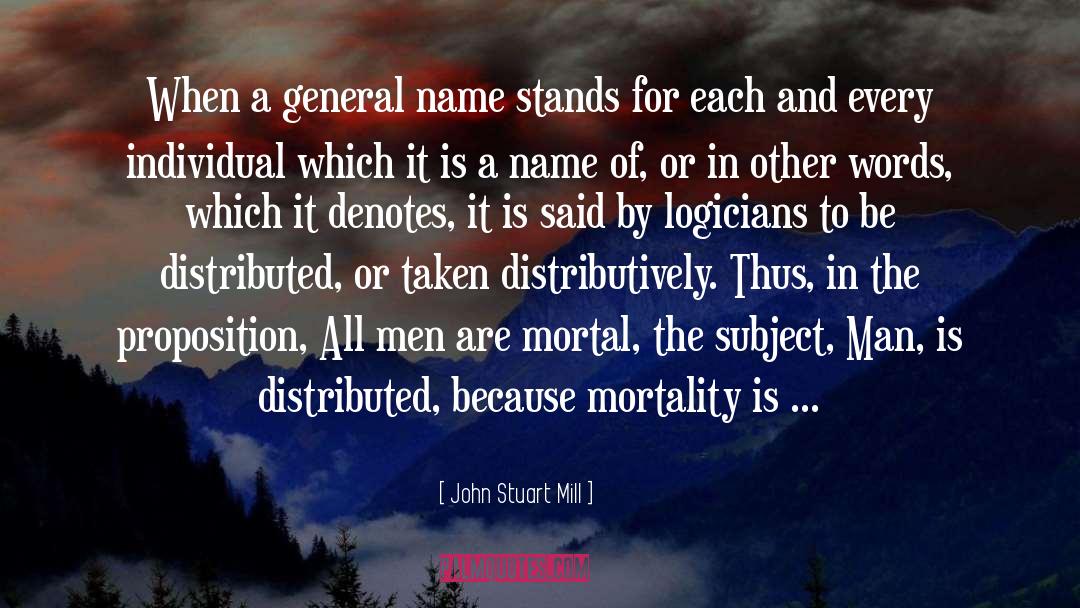 John Stuart Mill Quotes: When a general name stands