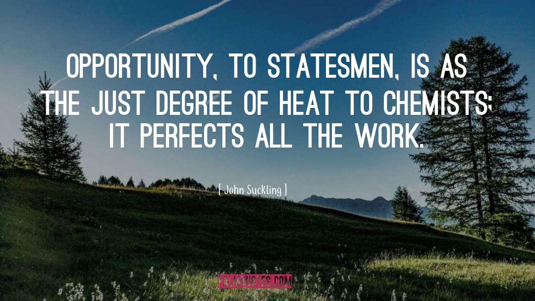 John Suckling Quotes: Opportunity, to statesmen, is as