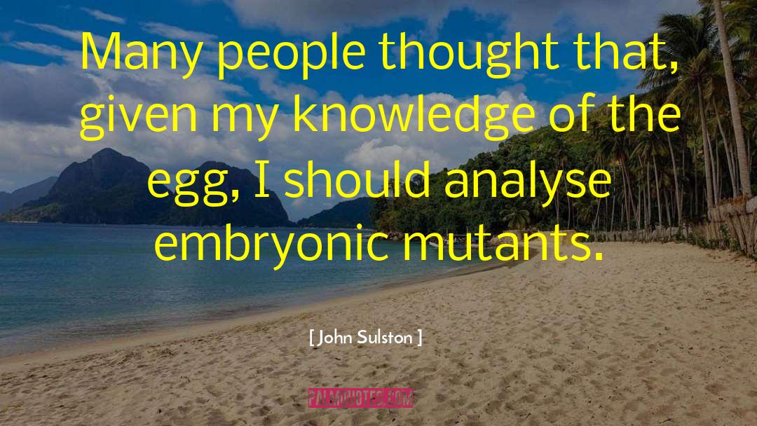 John Sulston Quotes: Many people thought that, given