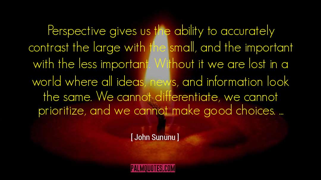 John Sununu Quotes: Perspective gives us the ability