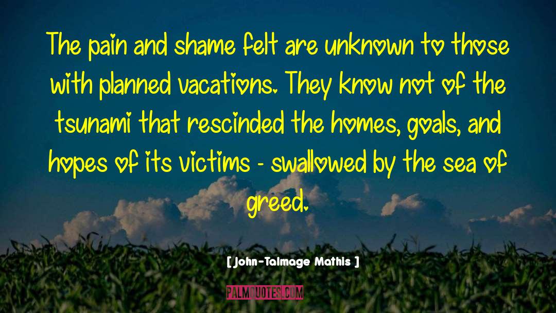 John-Talmage Mathis Quotes: The pain and shame felt