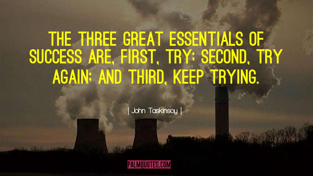 John Taskinsoy Quotes: The three great essentials of