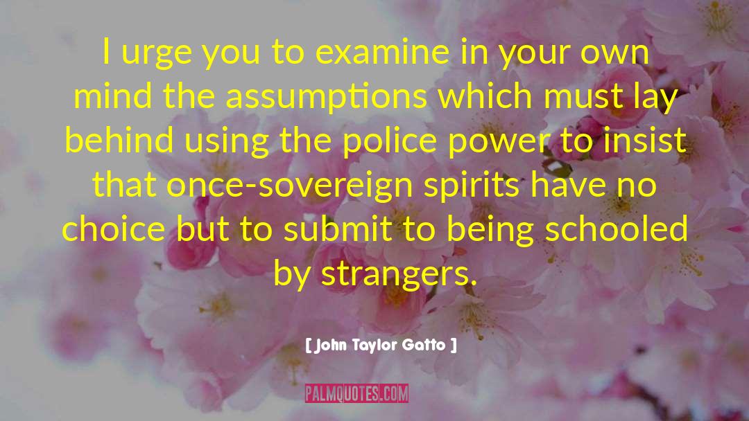 John Taylor Gatto Quotes: I urge you to examine