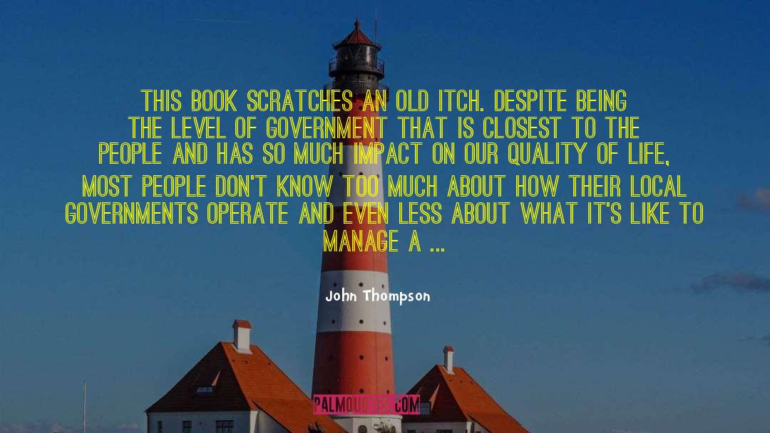 John Thompson Quotes: This book scratches an old