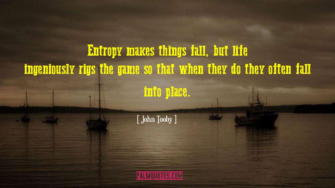 John Tooby Quotes: Entropy makes things fall, but