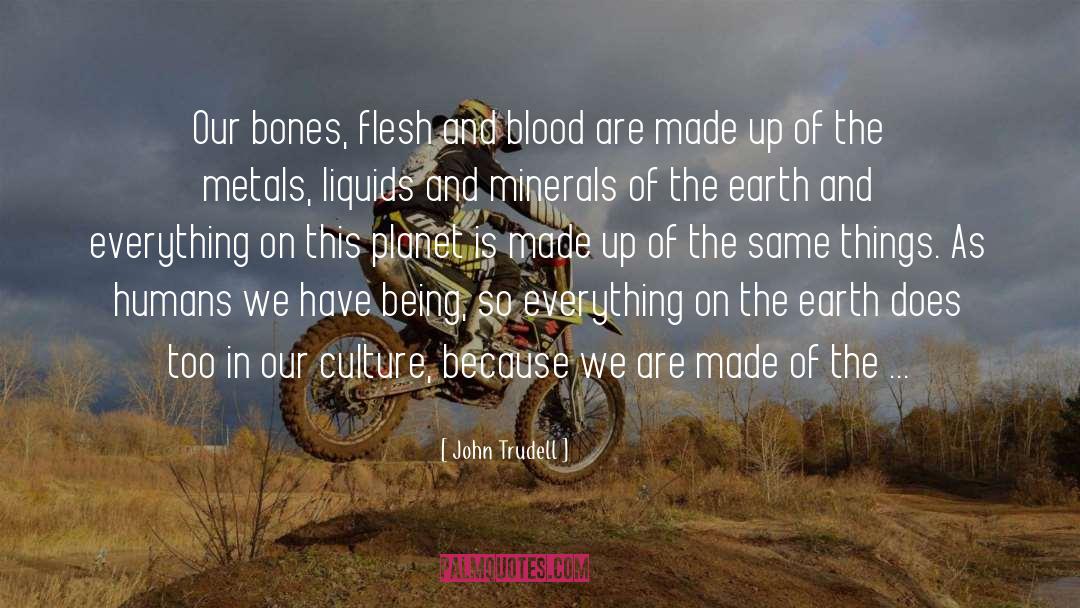 John Trudell Quotes: Our bones, flesh and blood