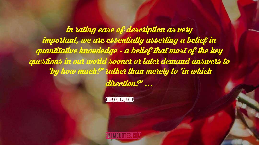 John Tuley Quotes: In rating ease of description