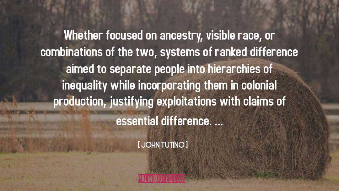 John Tutino Quotes: Whether focused on ancestry, visible