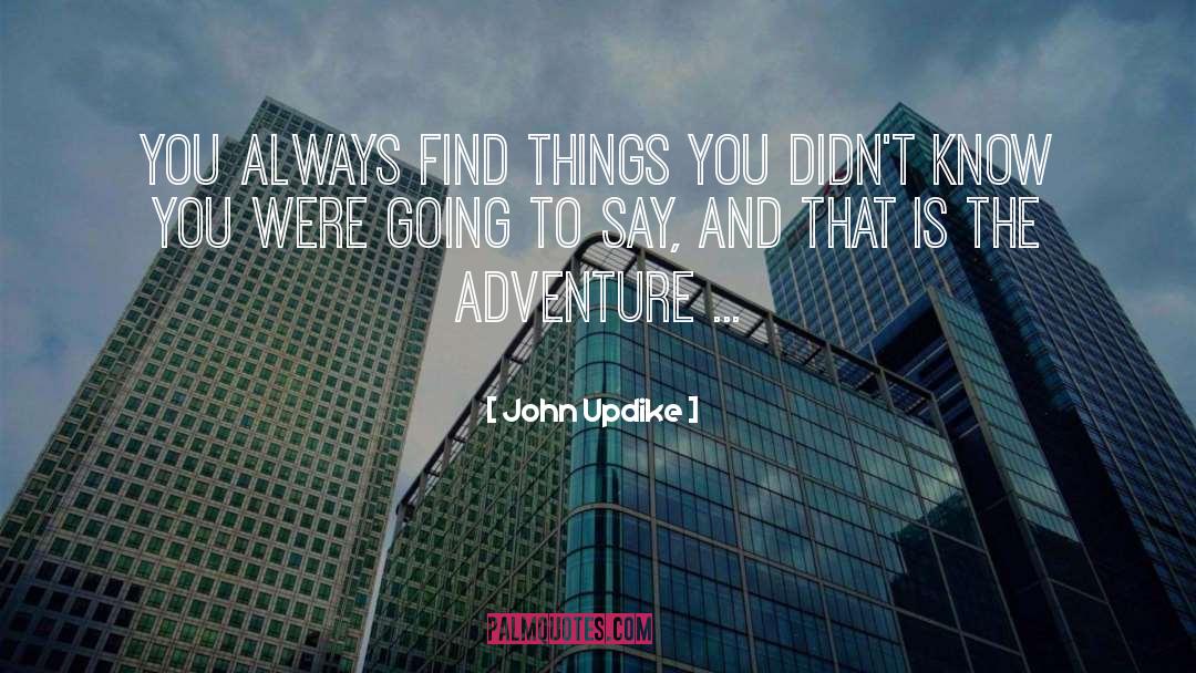 John Updike Quotes: You always find things you