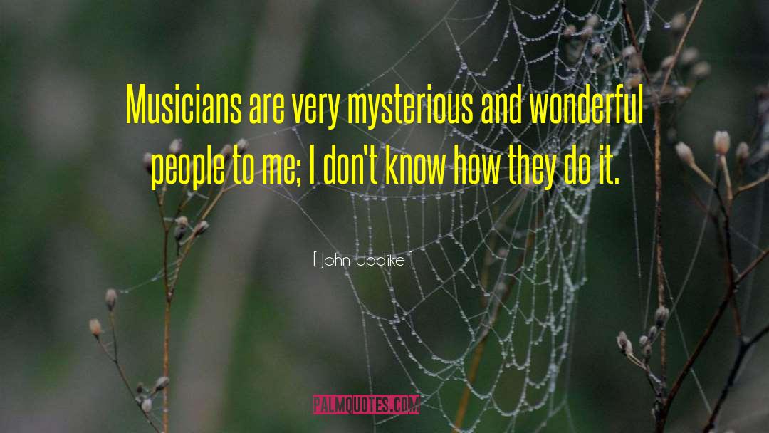 John Updike Quotes: Musicians are very mysterious and