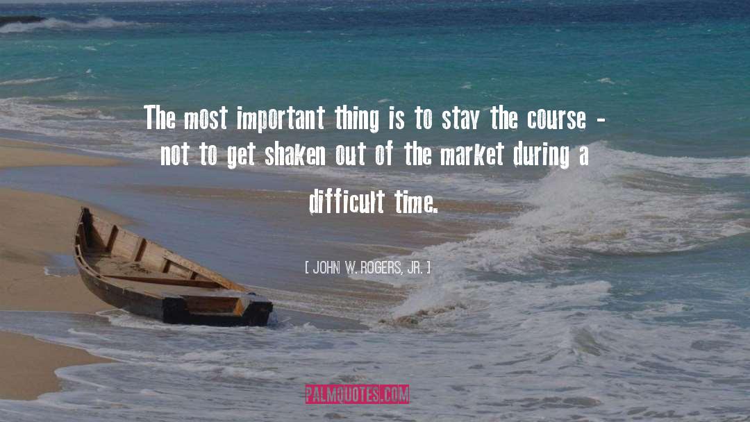 John W. Rogers, Jr. Quotes: The most important thing is