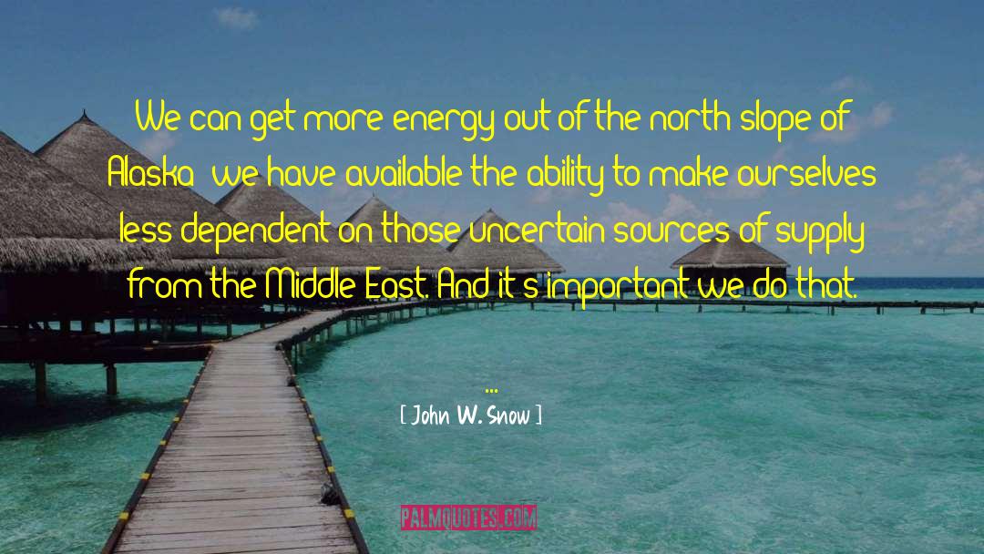 John W. Snow Quotes: We can get more energy