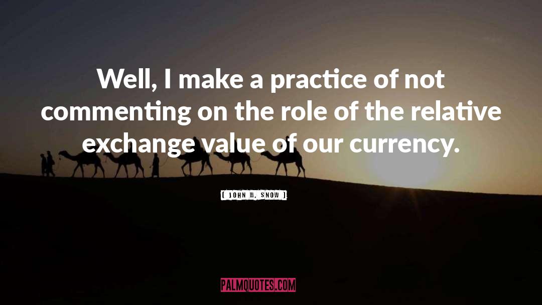 John W. Snow Quotes: Well, I make a practice