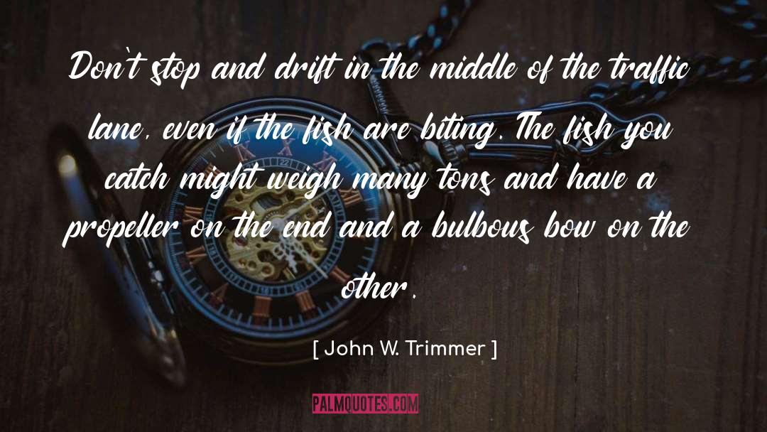 John W. Trimmer Quotes: Don't stop and drift in