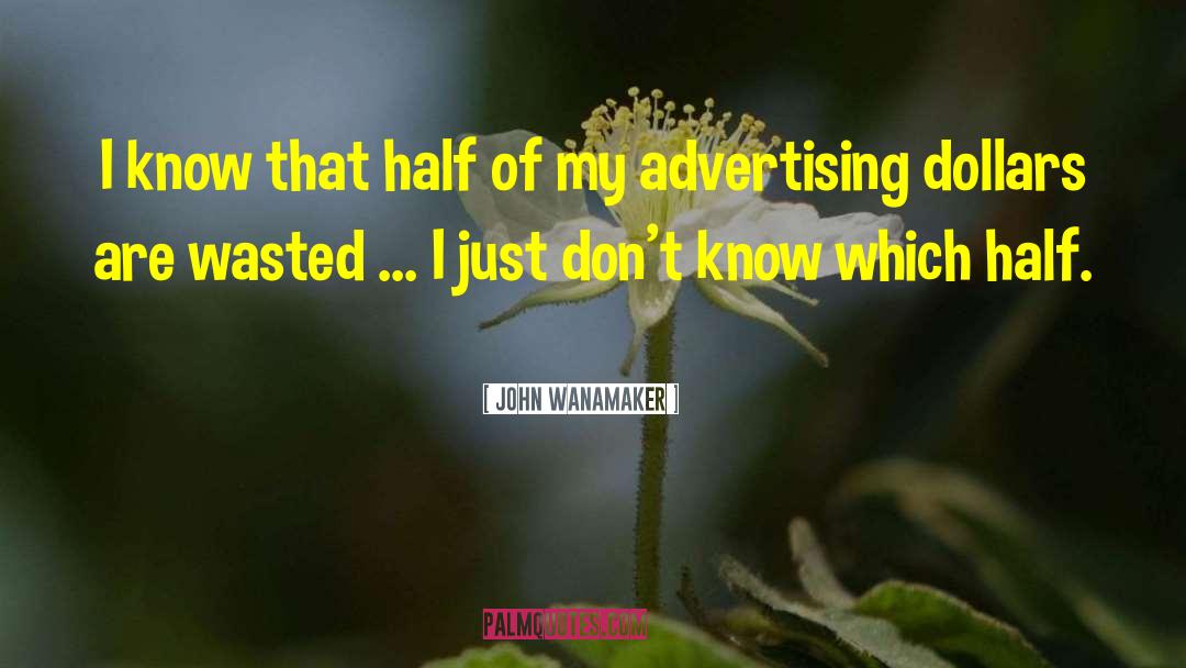 John Wanamaker Quotes: I know that half of