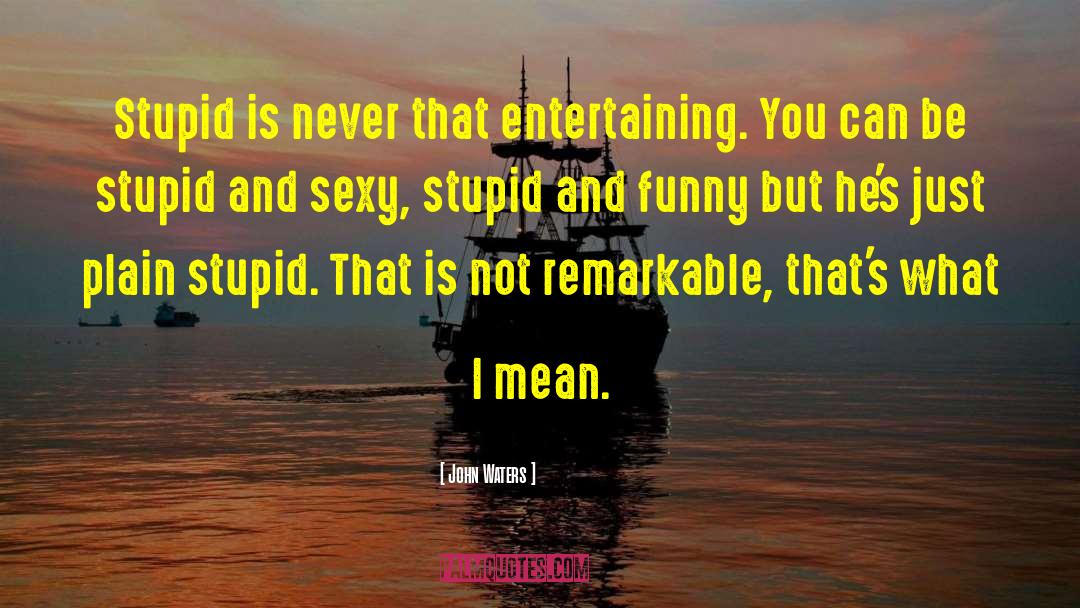 John Waters Quotes: Stupid is never that entertaining.